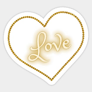 Golden Bling Love Sticker